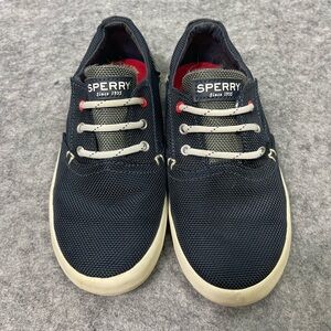 Sperry Kids Navy Blue and White Canvas Sneakers